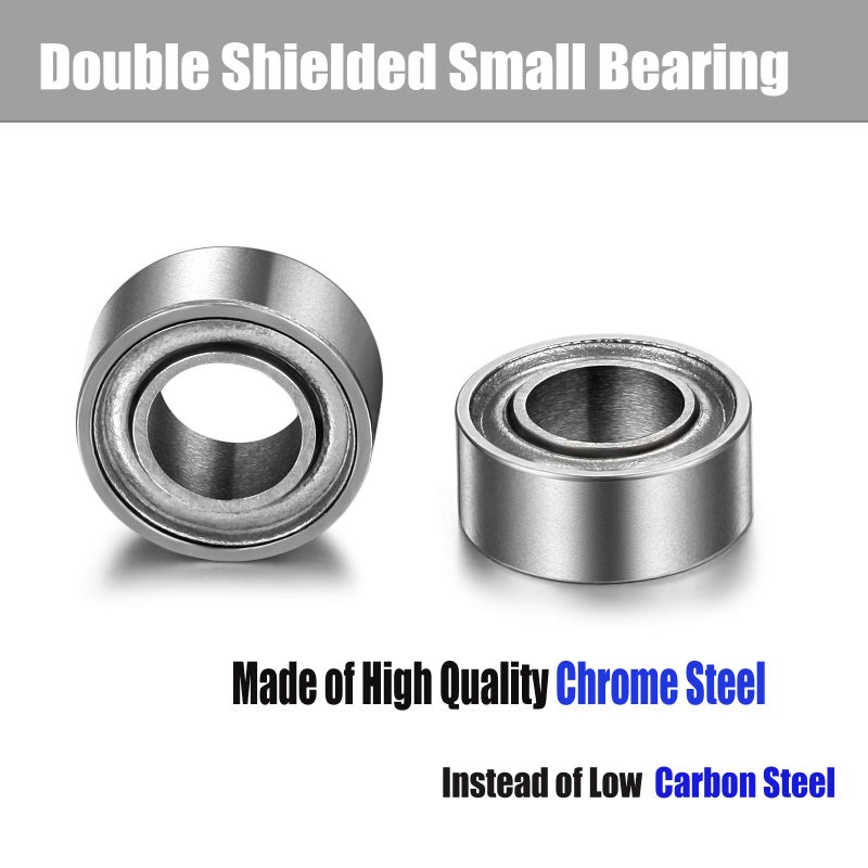 Donepart R166 ZZ Bearing  ID 3/16 inch x OD 3/8 inch x 1/8 inch Miniature Ball Bearing  Metal Shielded and Pre-Lubricated with Grease  3/16 inch Precision Roller Bearing (10 Pack) - Image 4